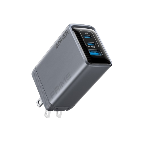 Anker公式サイトに掲載されている製品画像。Anker Prime Charger（100W, 3 Ports, GaN）本体とUSB-Cポート3つが確認できるカット