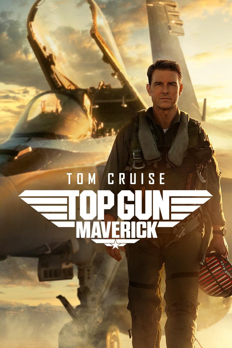 映画『トップガン マーヴェリック』の英語版ポスター。サングラスをかけたトム・クルーズと戦闘機が描かれている