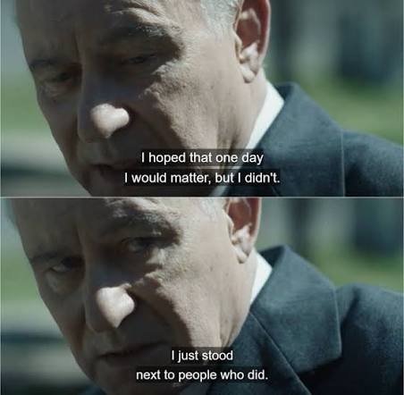 HBO『チェルノブイリ』第5話で、ボリス・シチェルビナが「I hoped that one day I would matter, but I didn't. I just stood next to people who did.」と語る場面(英語字幕つき)